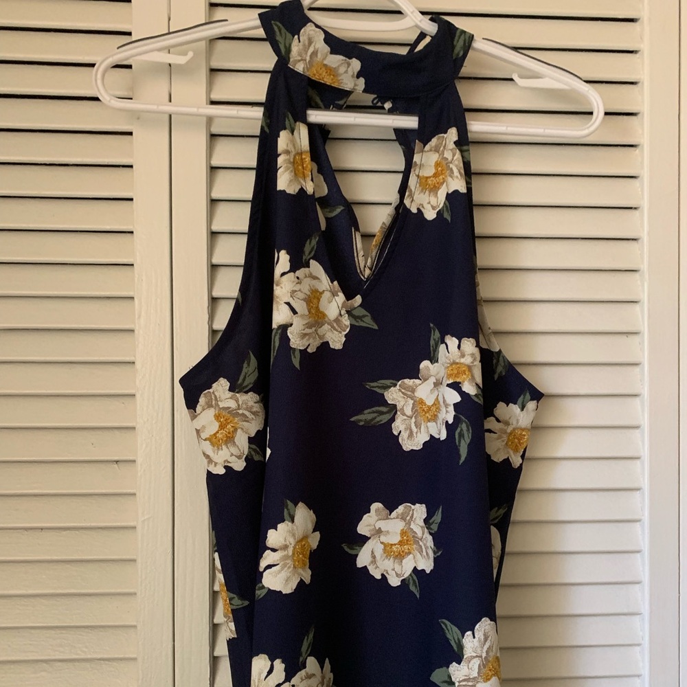 Flower Choker Neck Tank